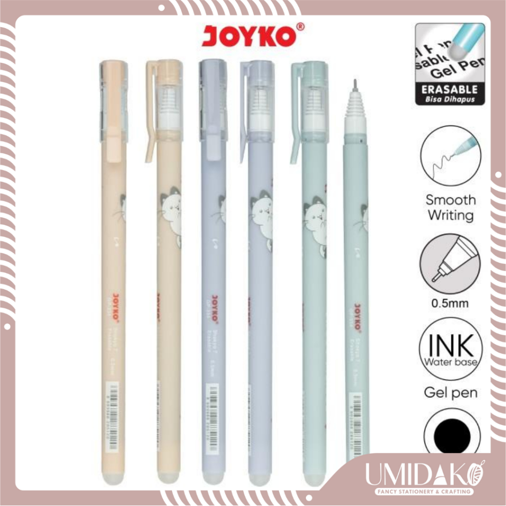 

[UMIDAKO] ERASEL GEL PEN | PULPEN BISA DI HAPUS JOYKO | PULPEN ERASABLE | PULPEN BOLPEN YANG BISA DI HAPUS JOYKO GP-334