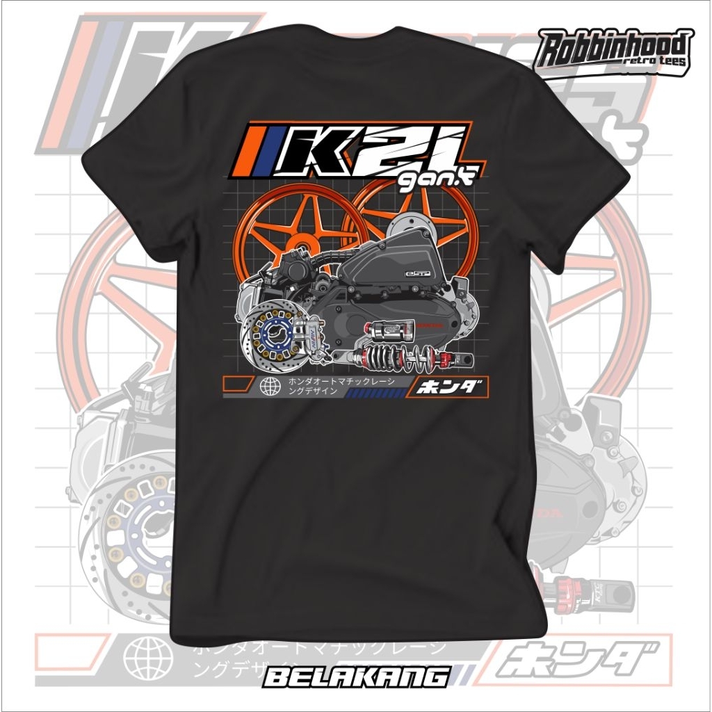 "FREE STICKER HOLOGRAM" Kaos KZL GANK Matic Honda Scoopy Vario Beat Fi Matic Gank Honda Gank