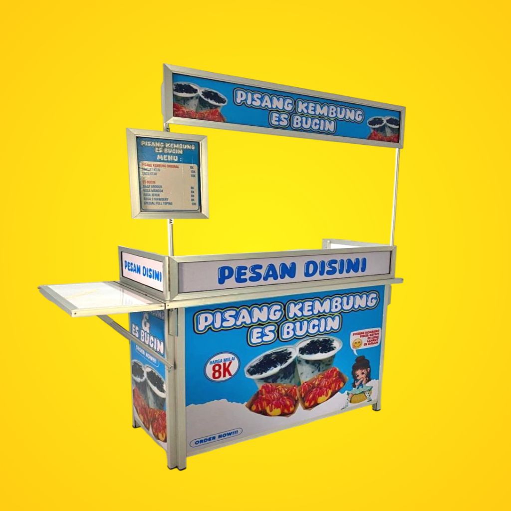 Booth portable Jumbo + Meja Samping + Menu