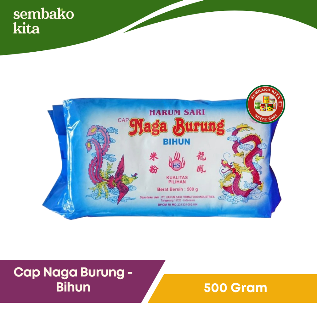 

Bihun Cap Naga Burung 500 Gr