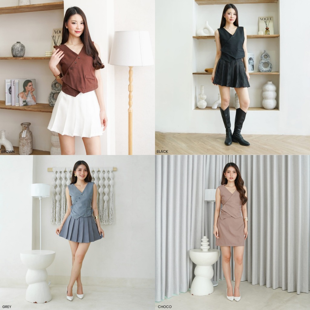 [3Sisters] - Vest Asymetri Baju Atasan Wanita