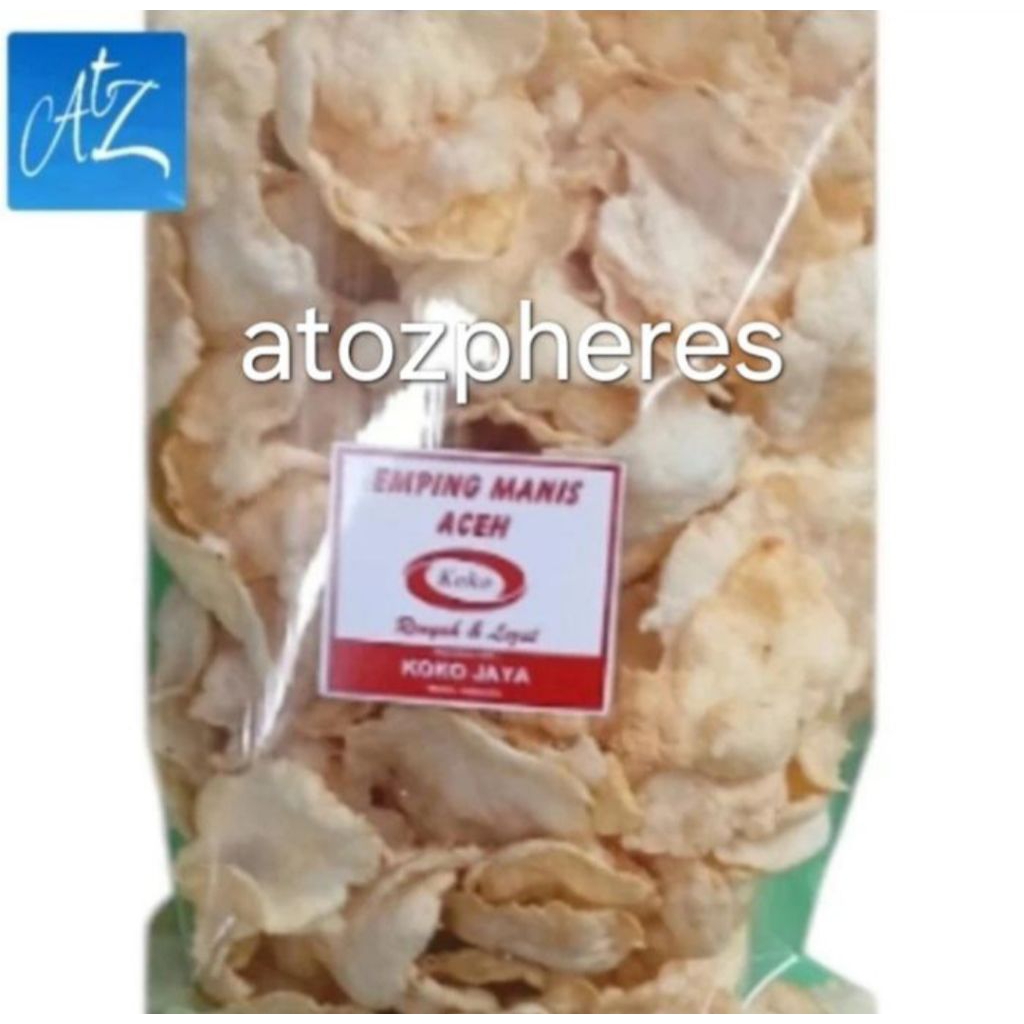 

Cemilan snek makanan ringan emping goreng Aceh KOKO JAYA rasa manis siap santap 200g