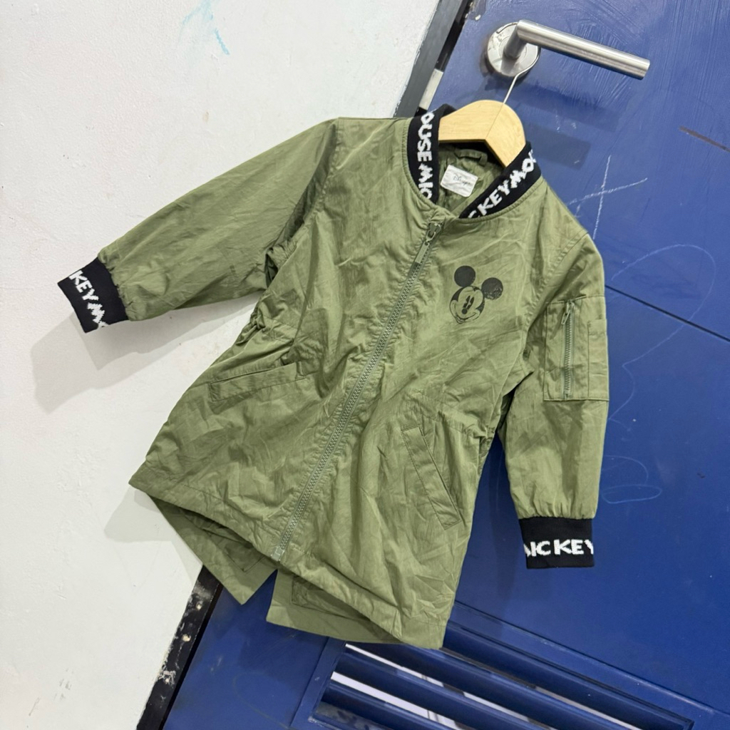 preloved jaket coat bomber anak disney 2-3 tahun army