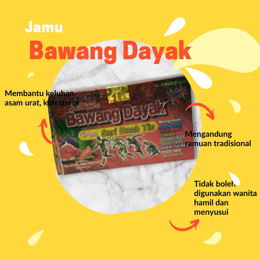 

Bawang dayak serbuk untuk asam urat