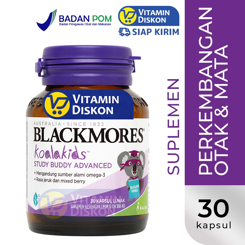 BLACKMORES KOALA KIDS STUDY BUDDY ADVANCE 30 TABLET | Omega 3, Fish Oil, Minyak Ikan, DHA, EPA, Anak