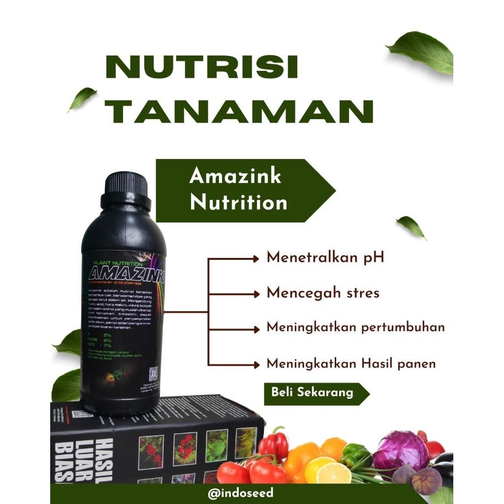 Nutrisi Tanaman AMAZINK, Asam Amino, Asam Humat, NPK