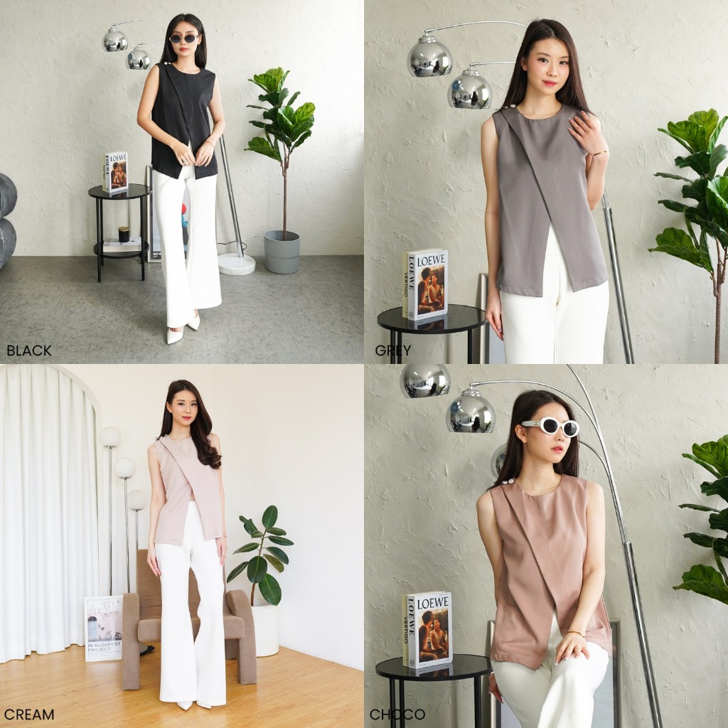 [3Sisters] - Sleeveless Top Semiwool Pakaian Baju Atasan Wanita