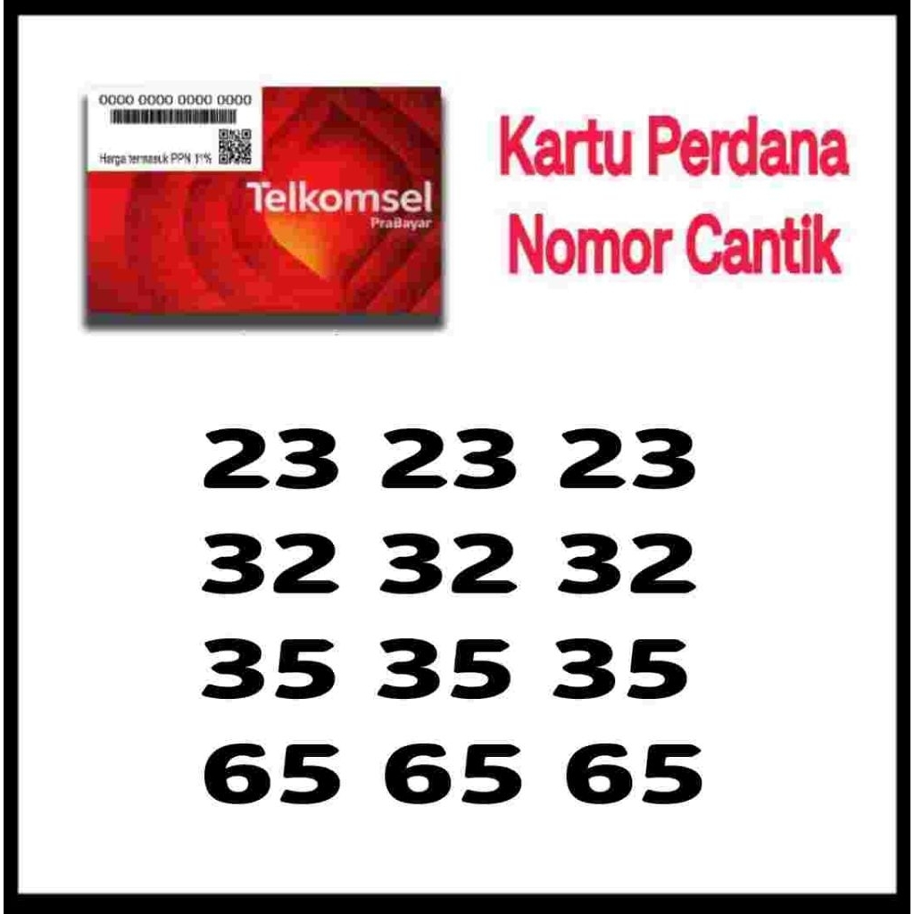 PERDANA TELKOMSEL NOMOR CANTIK SIMPATI 232323 323232 353535 656565