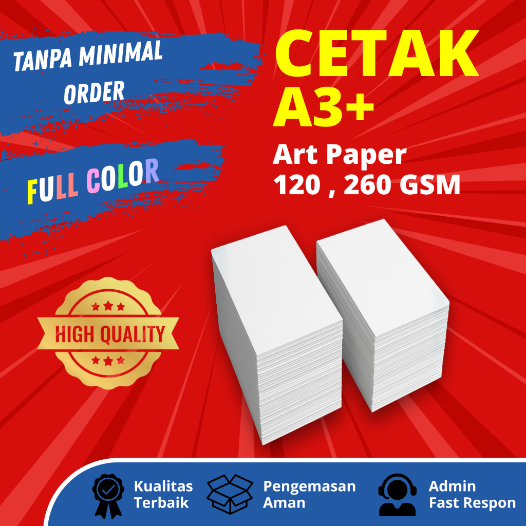 PRINT ART PAPER A3+ / CETAK POSTER ART PAPER 150 / 260 GSM ( SATUAN & GROSIR ) PRINT LASER A3+