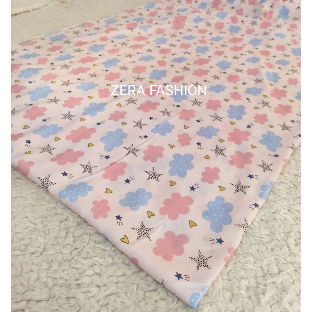 Kain katun rayon premium motif karakter anak lucu 0.5 meter