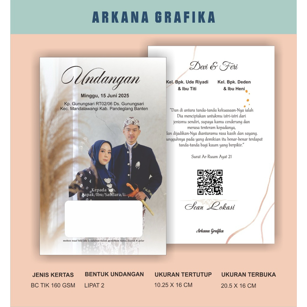 UNDANGAN PERNIKAHAN SIMPLE ELEGAN GRATIS PAKE FOTO