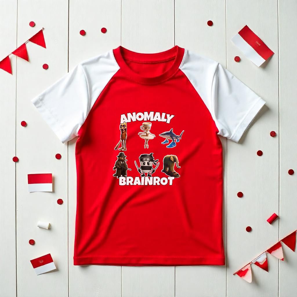 Baju Kaos Anak Merah Putih Anomali Laki laki dan perempuan