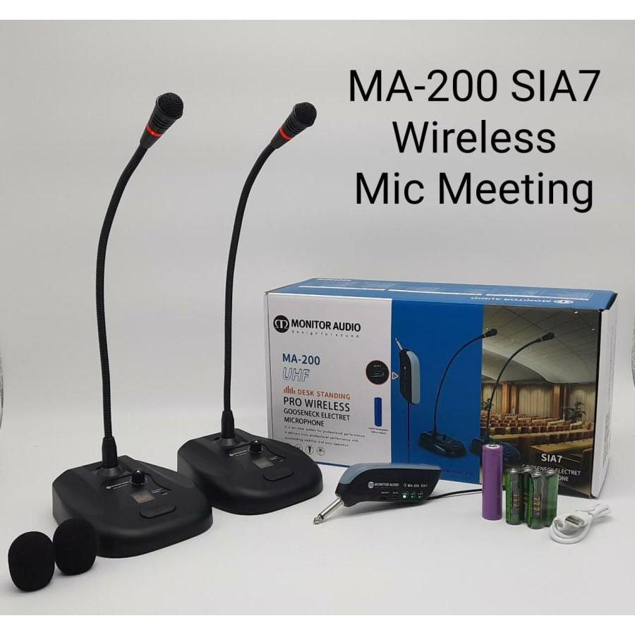 Mic Conference Wireless Monitor Audio 2 Microphone Podium Mic Meja / Mic Wireless Podium Conference