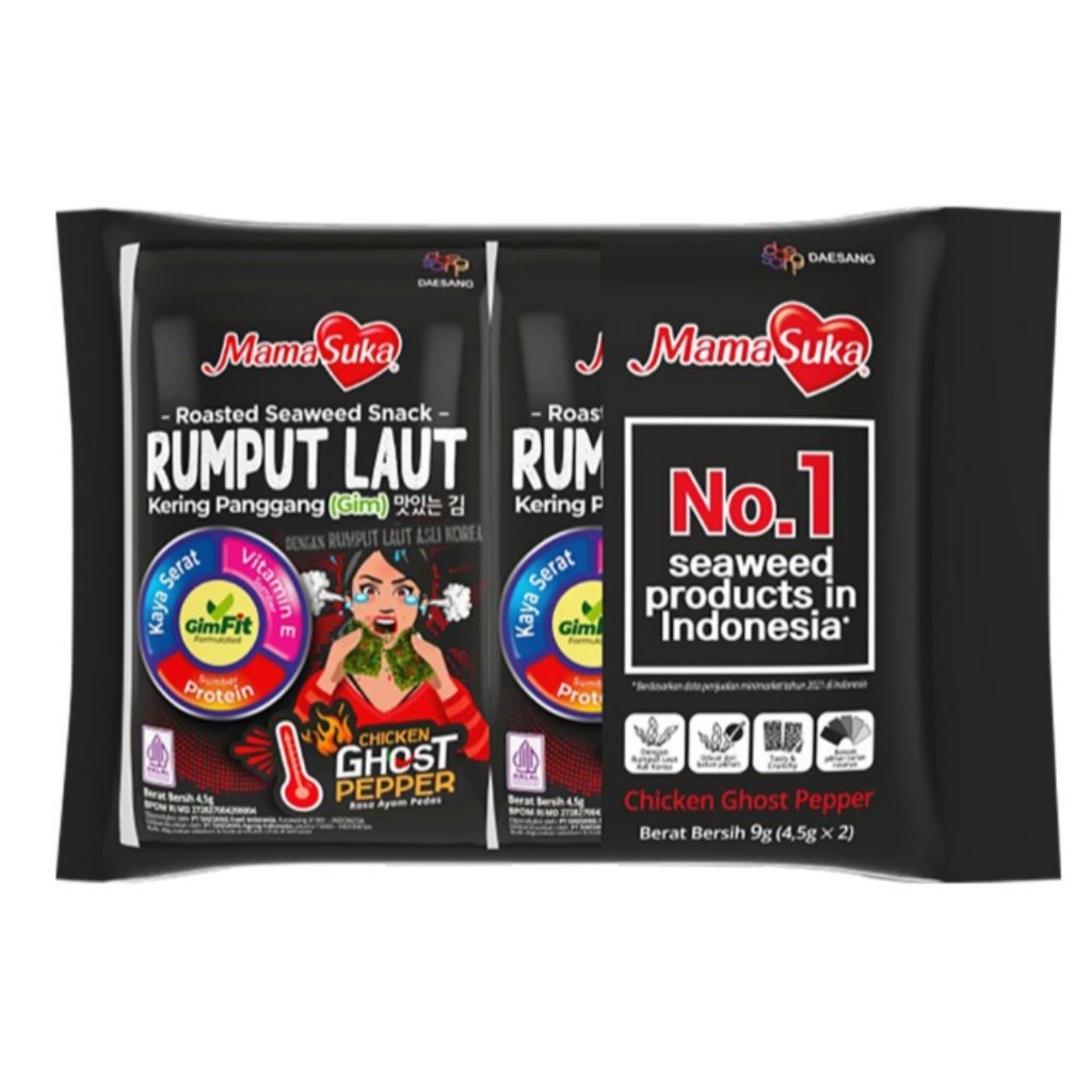 

MamaSuka Rumput Laut Ayam Ghost Pepper 2 x 4.5 g
