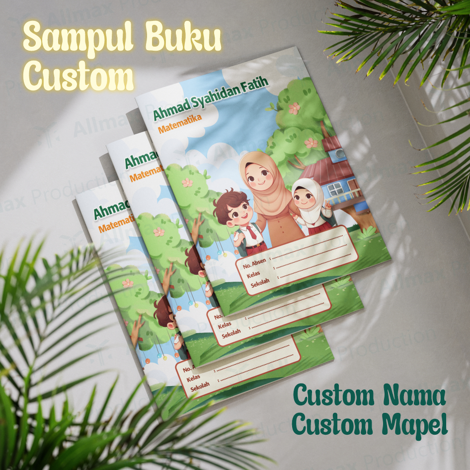 

Sampul Buku Tulis Custom Nama & Mapel / Cover Buku Aesthetic Tahan Air / Stiker Buku Pelajaran