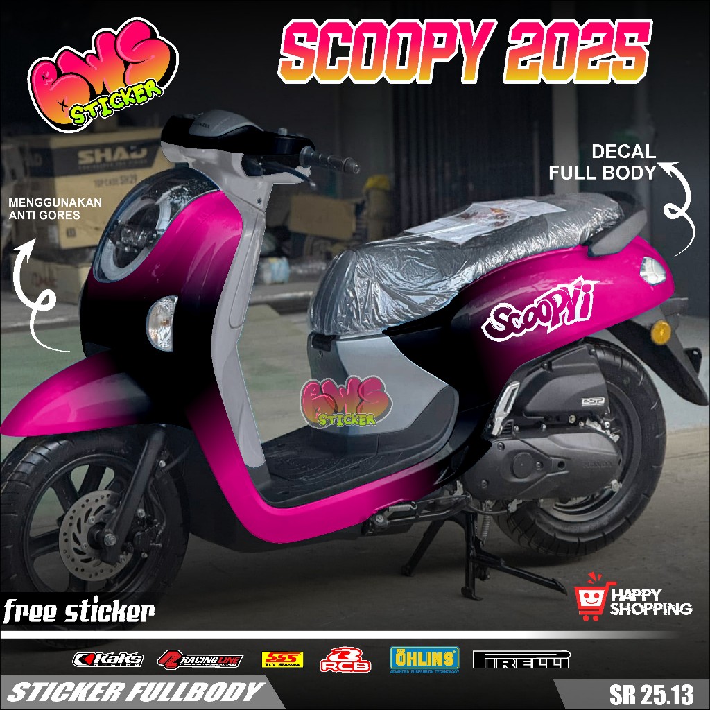 COD Sticker Decal Full Body Honda Scoopy Terbaru Tahun 2025 Sticker Full Body Scoopy 2025 Motif Grad