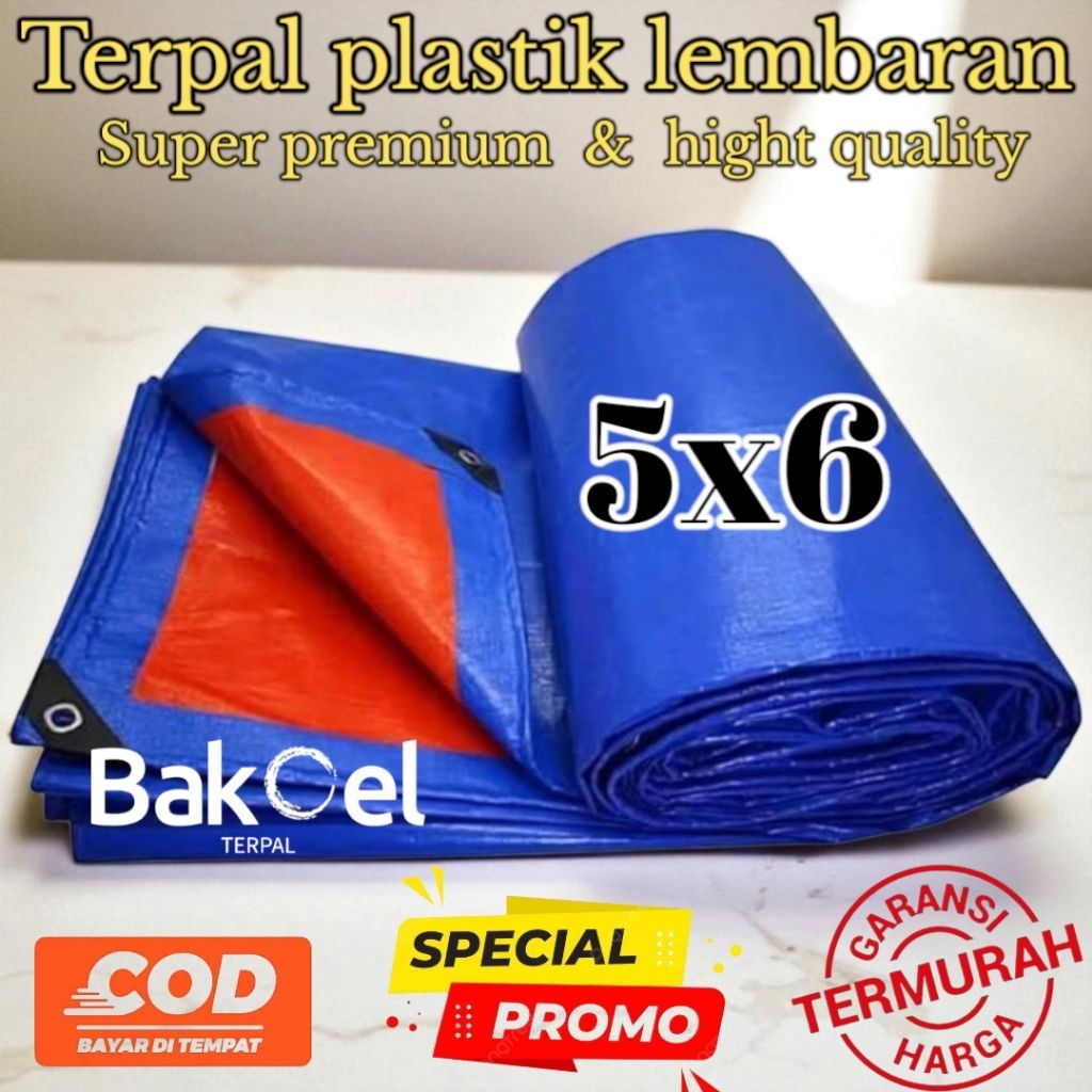 TERPAL PLASTIK A12 UKURAN 5 x 6  METER (waterproof)SUPER TEBAL