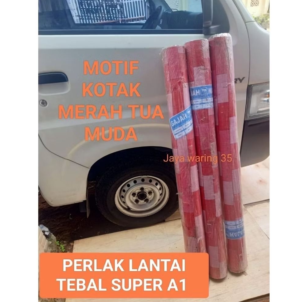 PELAK ATAU KARPET LANTAI TEBAL MOTIF MERAH KOTAK TEBAL