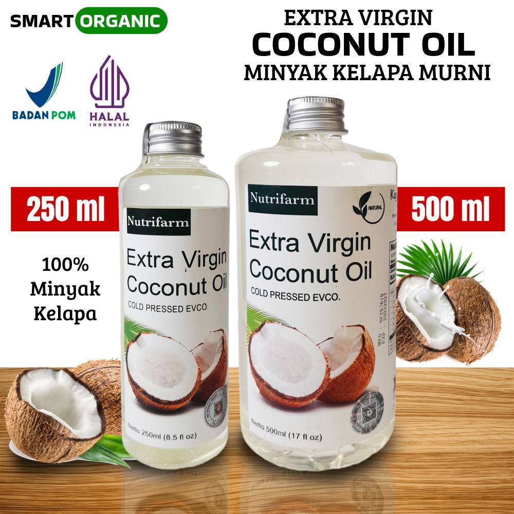 

Minyak Kelapa Extra Virgin Coconut Oil 250ml / 500ml Nutrifarm 100% Murni Asli VCO Organik Premium