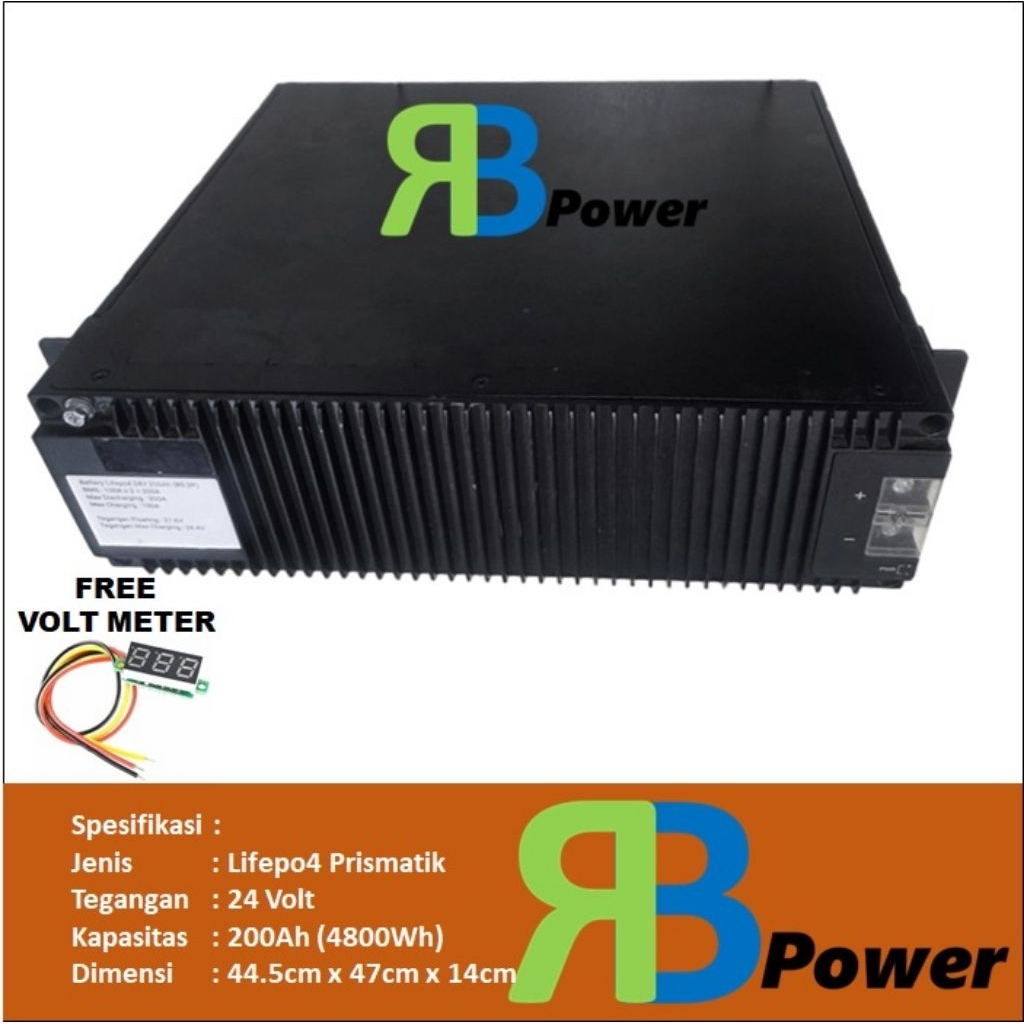 Baterai Battery Lifepo4 24V 200Ah plus BOX untuk PLTS UPS server