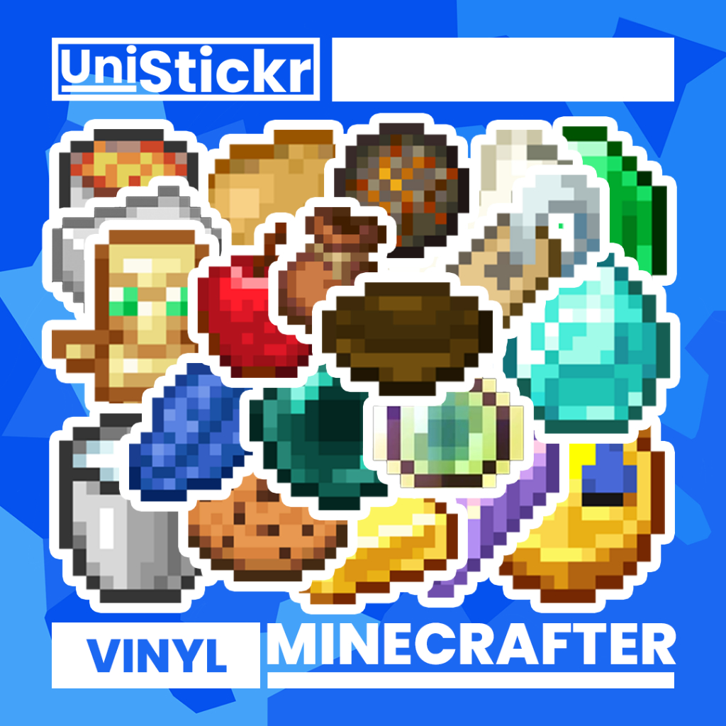

Sticker Pack Minecrafter - Sticker Vinyl untuk Dekorasi Laptop, Koper, Buku, Helm
