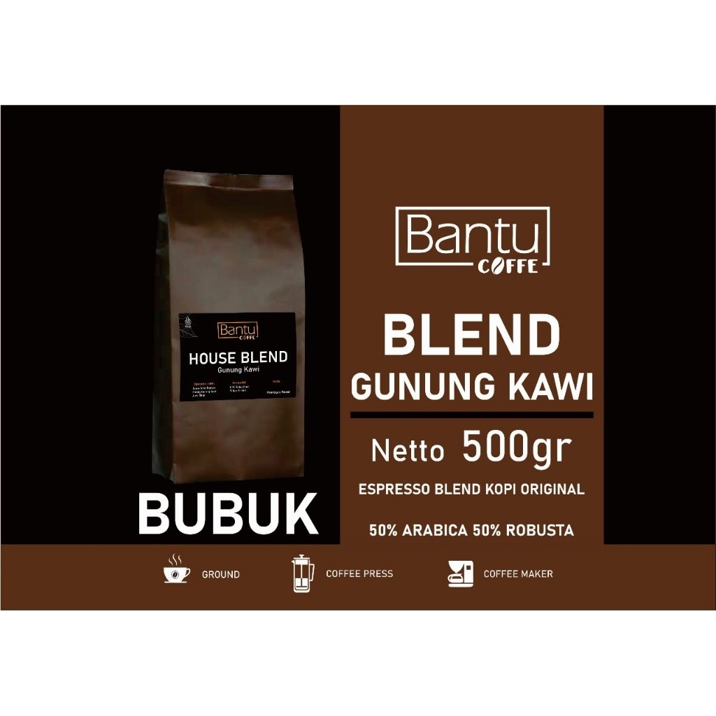 

Bubuk kopi Espresso blend 50-50 GUNUNGKAWI 1/2Kg