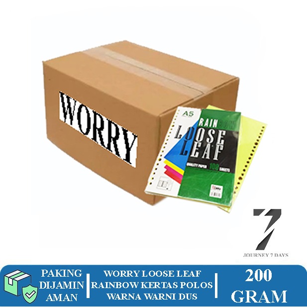 

WORRY LOOSE LEAF A5 KERTAS POLOS WARNA WARNI PER DUS JOURNEY 7 DAYS DENGAN PAKING AMAN