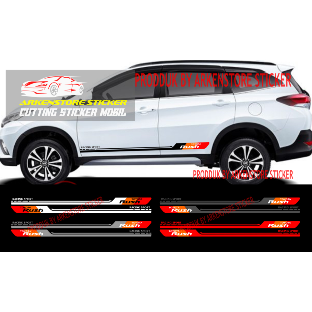 Stiker mobil toyota rush cutting stiker sticker mobil rush stiker terbaru