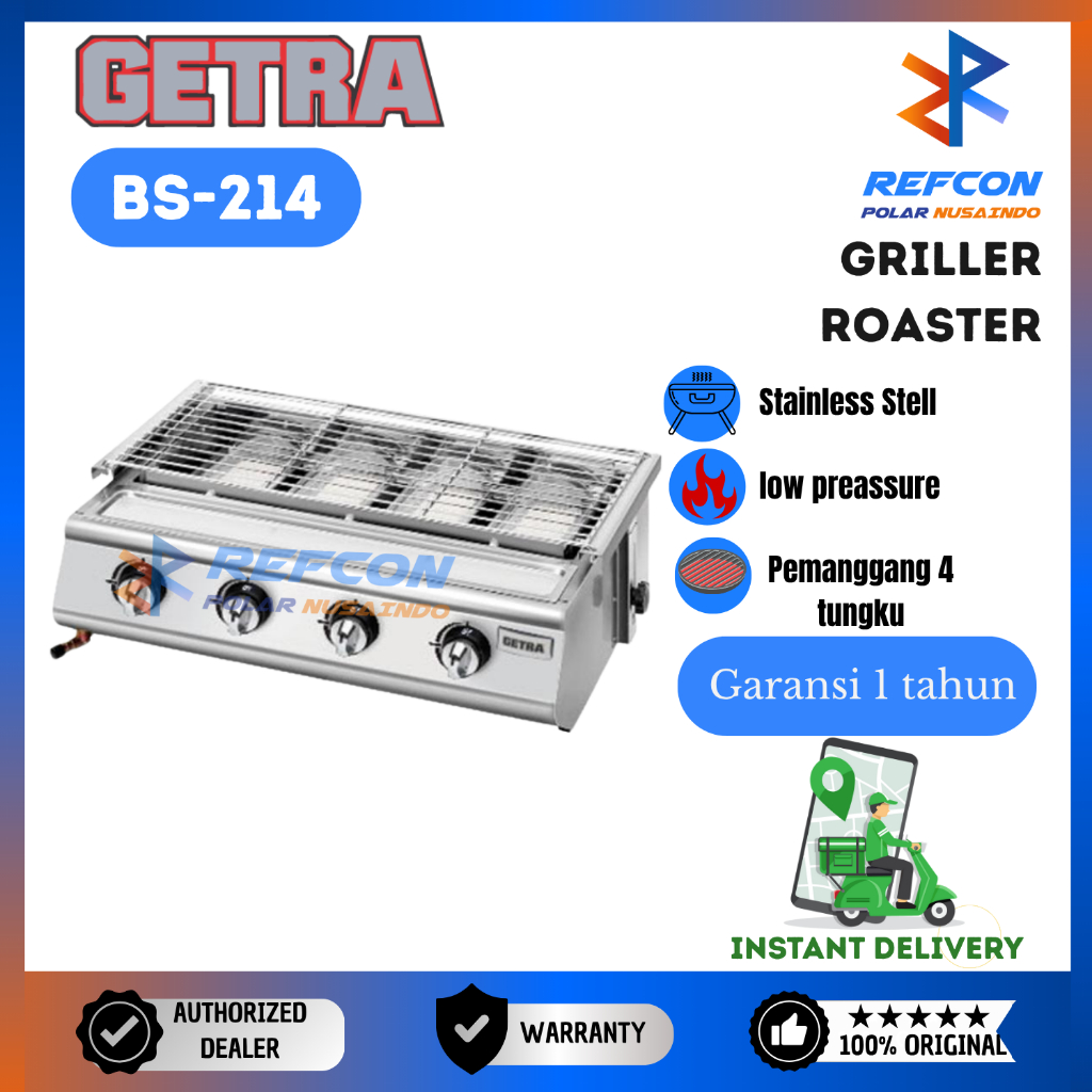 Pemanggang Getra BS 214 / Griller BS214 4 tungku