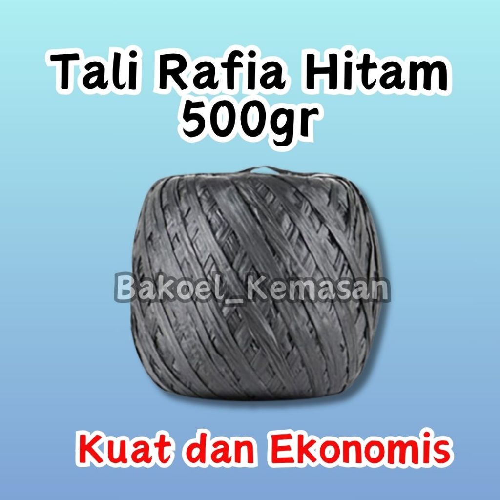 

Tali RAFIA HITAM 1/2 kg / Tali Plastik Tebal Kuat Murah 500 Gr