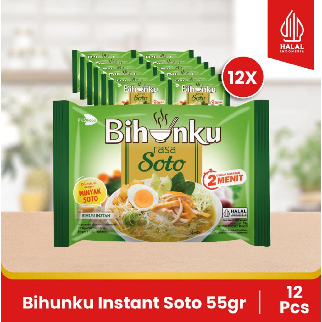 

Bundling - Bihunku Instan - Soto - 55gr - 12pcs