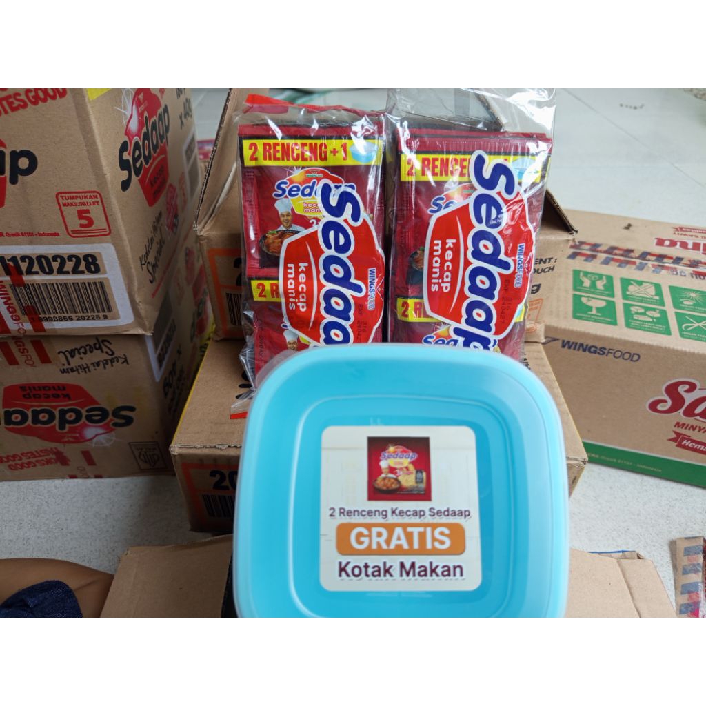 

kecap sedaap 500 isi 24 gratis kotak makan