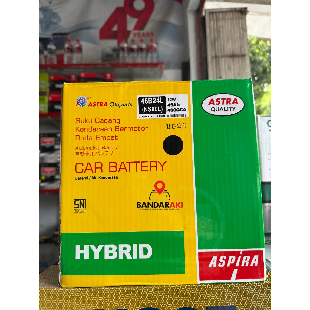 AKI MOBIL 45 AMPER / NS60L JAMINAN 100% ORIGINAL ASPIRA ASTRA