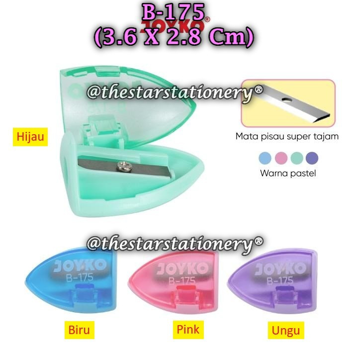 

(1 Biji) Rautan Tabung JOYKO B-175 BISA PILIH MOTIF / Rautan Serutan Sharpener Joyko B-175 (1 Biji)