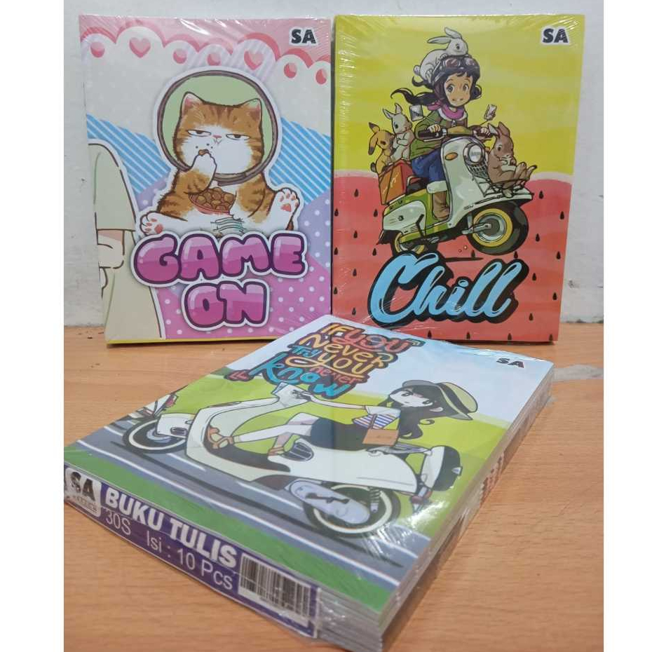 

BUKU TULIS SA 30LEMBAR 1PACK ISI 10PCS PENDEK