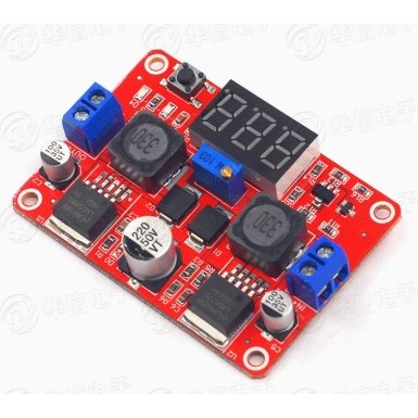 DC-DC buck-boost module dengan voltmeter