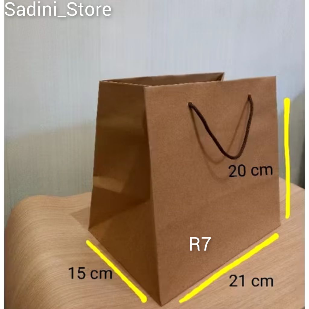 

Paper bag polos coklat R7 tas kertas hajatan KFC ultah souvenir acara Murah KALSEL