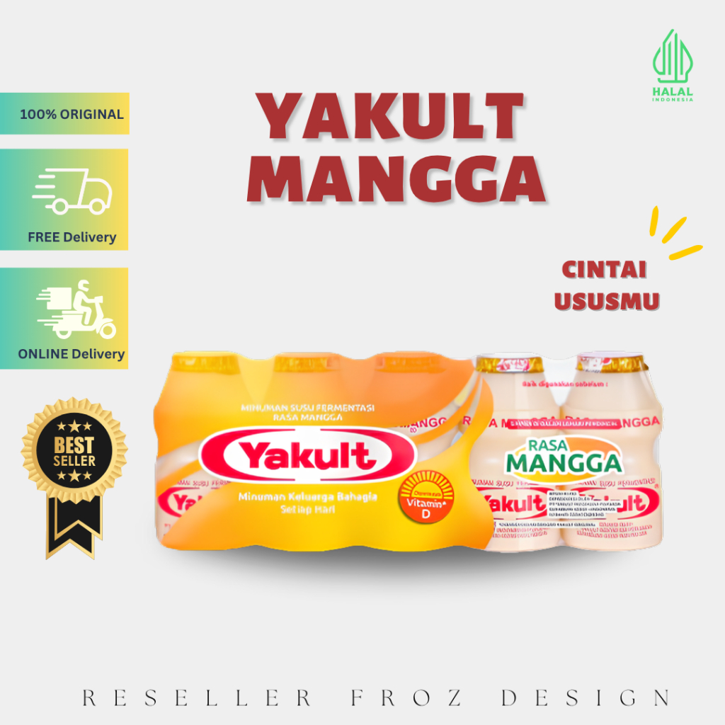 

BARU! Yakult Rasa Mangga - 100% Original & Halal - Minuman Kesehatan dengan Bakteri Baik & Vitamin D