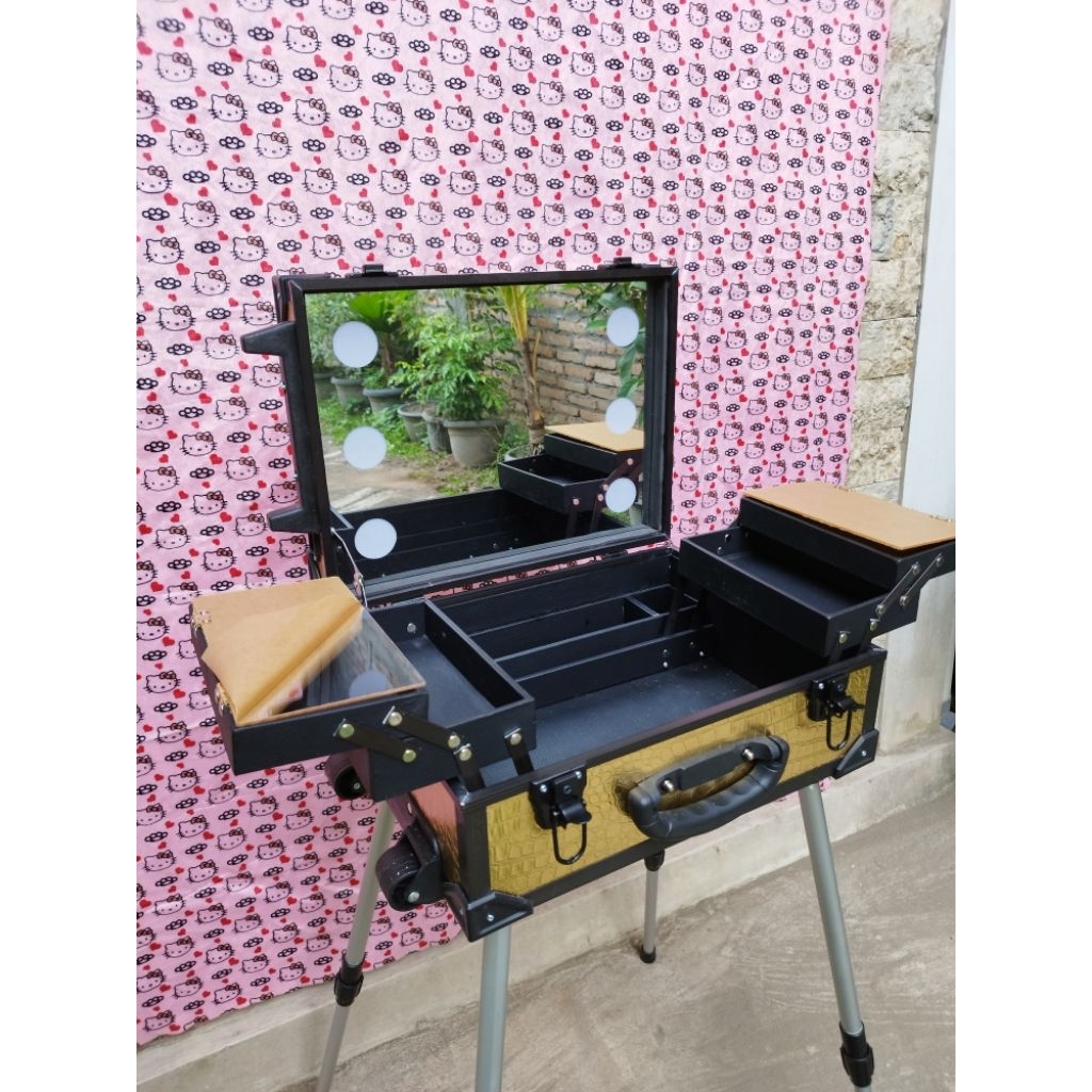 New Deals Tas Rias Beautycase Koper Make Up Koper Rias Beautycase Lampu Size 45 Kaki 4 Lampu 6