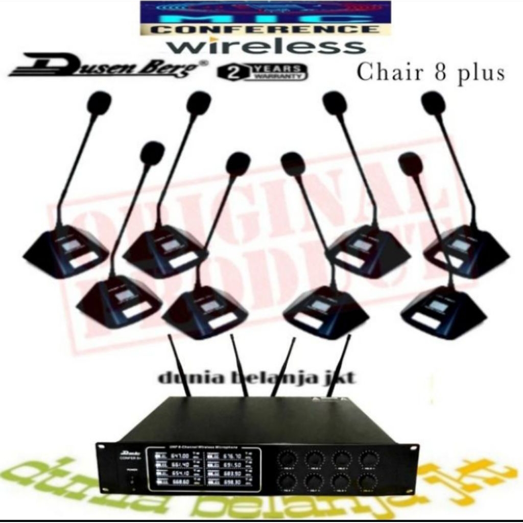 MIC MEJA WIRELESS CONFERENCE DUSENBERG UHF CHAIR 8+ MICROPHONE 8 CHANNEL