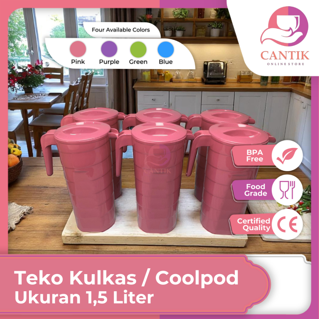 Teko KULKAS Kapasitas 1,5 liter Bahan Plastik PP Food Grade BPA Free Set / Teko CoolPod / Water Jug 