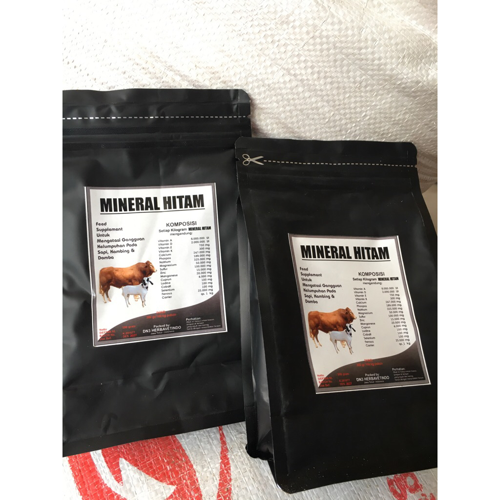 Mineral Hitam 500gr / Mineral Khusus Tulang Sapi / Mengatasi Kelumpuhan Pada Sapi