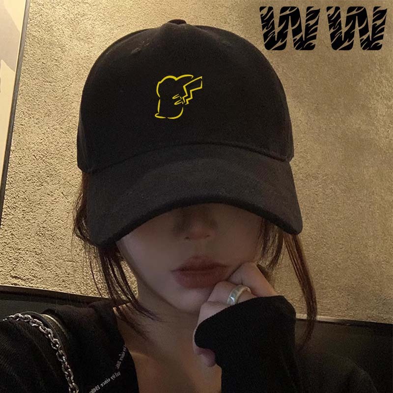 WW Jepang Animasi Pokémon Tema Cetak Desain Topi Baseball Sense Pria dan Wanita Perlindungan Matahar