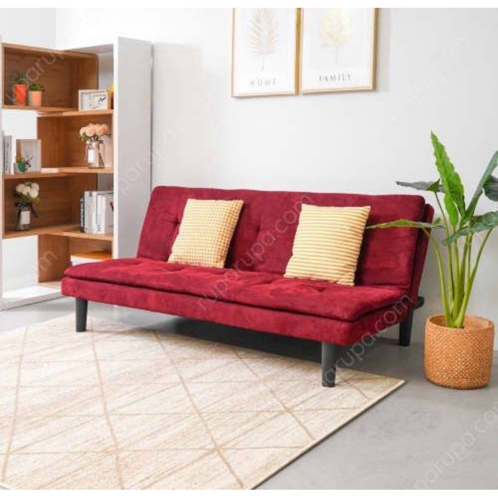 PRELOVED KIRIM JAKARTA SAJA sofa bed informa warna merah