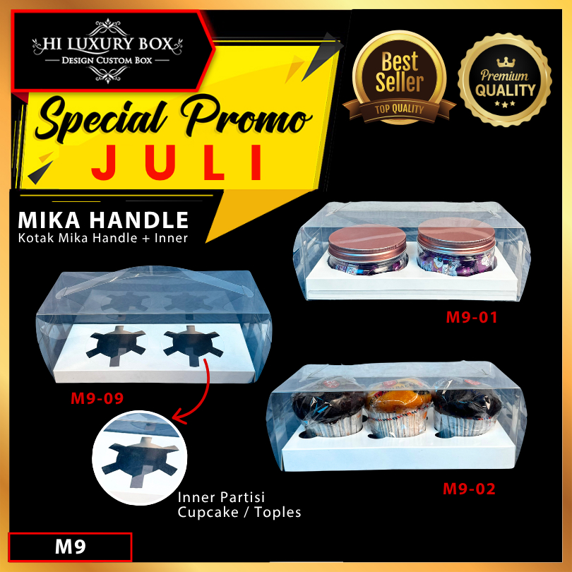 

Box Mika / Kotak Kue Mika / Box Cupcake + Tatakan / Packaging Mika / M9