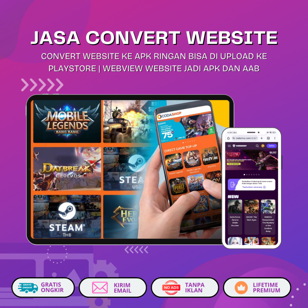 Jasa Convert Website ke Apk Ringan Bisa di Upload ke Playstore | WEBVIEW website jadi APK dan AAB