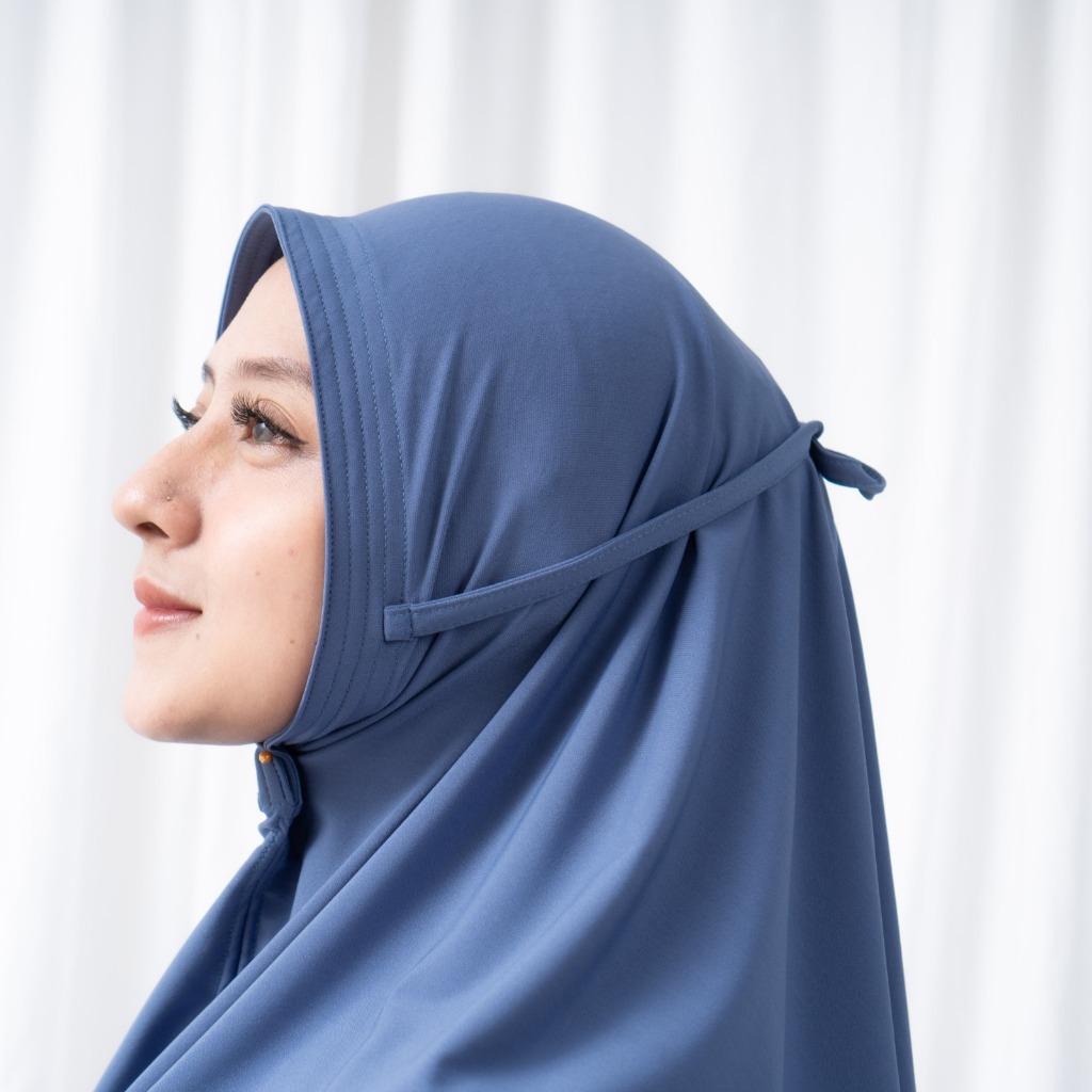 JUMA Jilbab Syria Bergo Tali Non Pad Hijab Wanita Muslimah Jersey Premium Ukuran XL