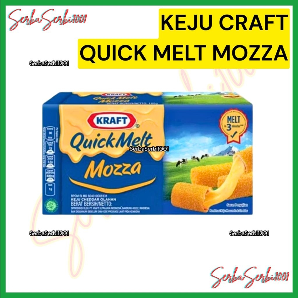 

BLOK KEJU KRAFT QUICK MELT MOZZA 165 GR / CHEESE BLOCK