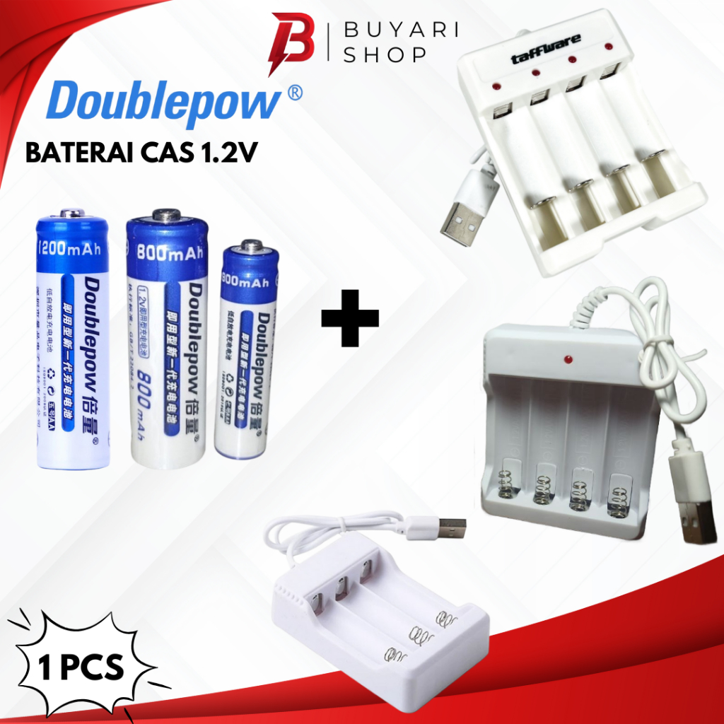 Charger baterai AA - USB Kabel - Charger AA AAA I Casan batre ABC I Casan Batre AA I Baterai Doublep