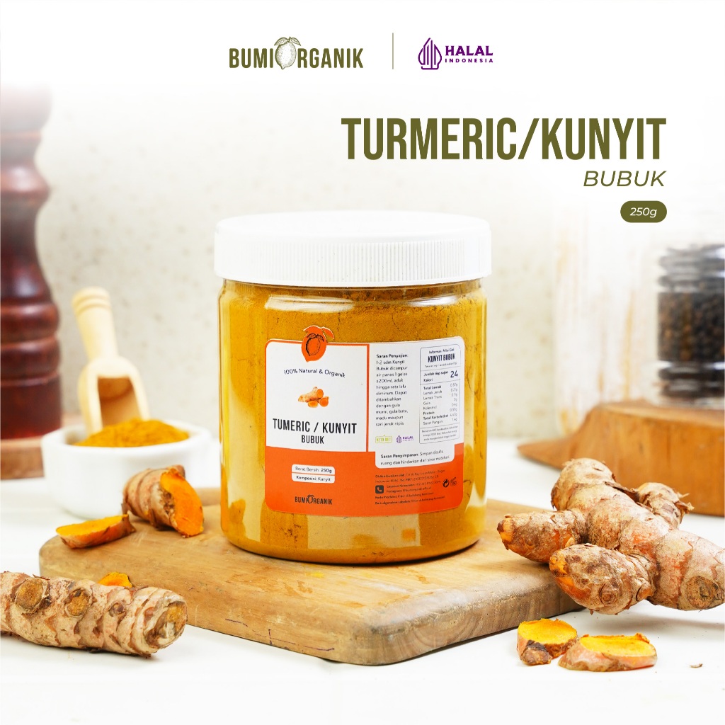 

KUNYIT KUNING BUBUK 250G TANPA CAMPURAN ASLI 100% ORIGINAL TUMERIC POWDER KUNIR BUBUK BAHAN POKOK POWDER BUMBU REMPAH ORGANIK KUALITAS PREMIUM KUNYIT BUMBU DAPUR BUBUK LENGKAP SUPER NUTRIFARM BRAGG DARI BUMI GEMELI LEMOVITA OFFICIAL BEORGANIK